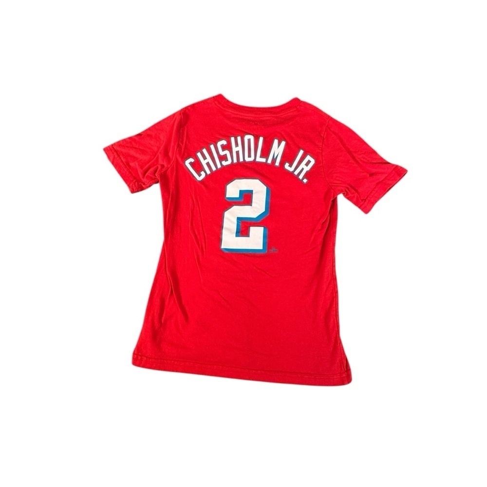 Nike Miami Marlins Jazz Chisholm Jr #2 Youth S (8) Red MLB T-Shirt